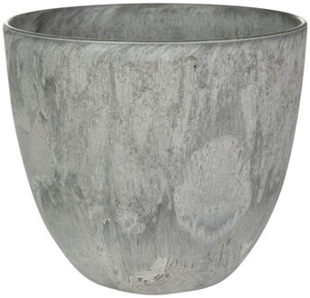 Ter Steege Bloempot - grijs - natuursteen look - D17 x H15 cm - voor binnen/buiten