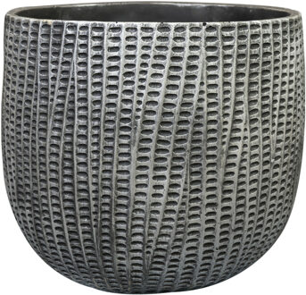 Ter Steege Bloempot|plantenpot - binnen - zwart|metaal - D24|H21 cm