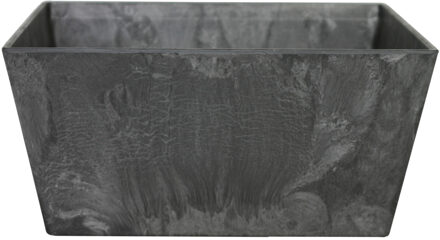 Ter Steege Bloempot/plantenpot - D30 en H14 cm - zwart - gerecycled kunststof - binnen/buiten