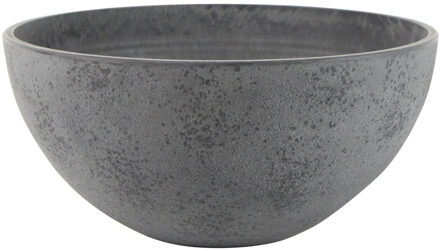 Ter Steege Bloempot/plantenpot schaal - kunststof - donkergrijs - D25 x H12 cm