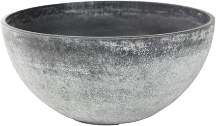 Ter Steege Bloempot/plantenpot schaal - kunststof - grijs - D25 x H12 cm