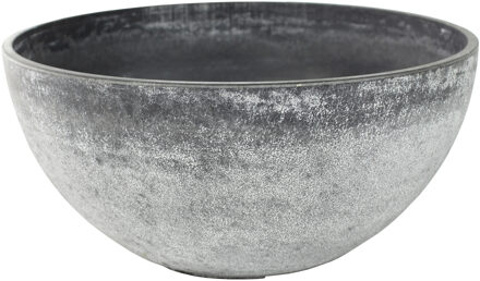 Ter Steege Bloempot/plantenpot schaal - kunststof - grijs - D35 x H17 cm