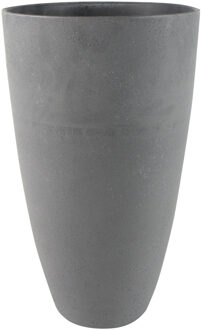 Ter Steege Bloempot/plantenpot vaas van gerecycled kunststof donkergrijs D29 en H50 cm