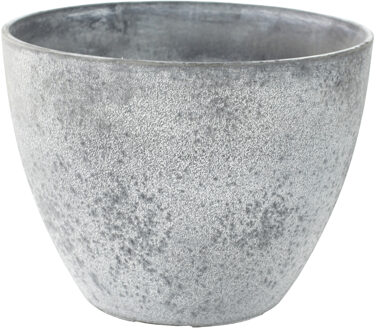 Ter Steege Bloempot/plantenpot van gerecycled kunststof betongrijs D22 en H17 cm - Plantenpotten