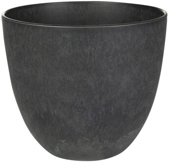 Ter Steege Bloempot - zwart - natuursteen look - D23 x H20 cm - voor binnen/buiten