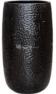 Ter Steege Hoge Pot Marly Black ronde zwarte bloempot voor binnen en buiten 36x63 cm