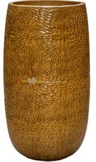 Ter Steege Hoge Pot Marly Honey ronde gele bloempot voor binnen en buiten 36x63 cm geel, honey