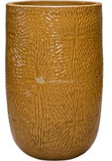 Ter Steege Hoge Pot Marly Honey ronde gele bloempot voor binnen en buiten 47x70 cm geel, honey