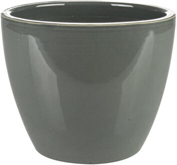 Ter Steege Plantenpot/Bloempot in een strakke Scandinavische look antraciet Dia 13 cm en Hoogte 11 cm - Plantenpotten Grijs