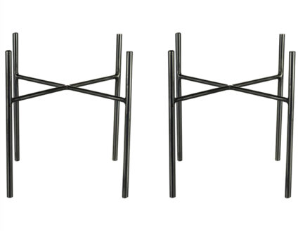 Ter Steege Plantenpot/bloempot plantenstandaard/verhoger - 2x - donkerbruin - H16 x B17 cm