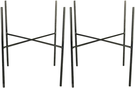 Ter Steege Plantenpot/bloempot plantenstandaard/verhoger - 2x - donkerbruin - H25 x B16 cm