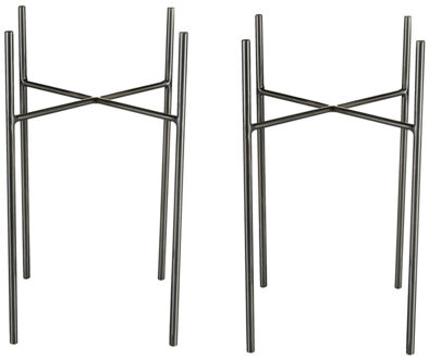 Ter Steege Plantenpot/bloempot plantenstandaard/verhoger - 2x - donkerbruin - H35 x B19 cm