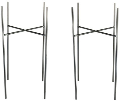 Ter Steege Plantenpot/bloempot plantenstandaard/verhoger - 2x - donkerbruin - H50 x B25 cm