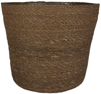 Ter Steege Plantenpot/bloempot van jute/zeegras diameter 30 cm en hoogte 26 cm camel bruin