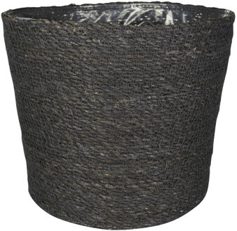 Ter Steege Plantenpot/bloempot van jute/zeegras diameter 30 cm en hoogte 26 cm grijs