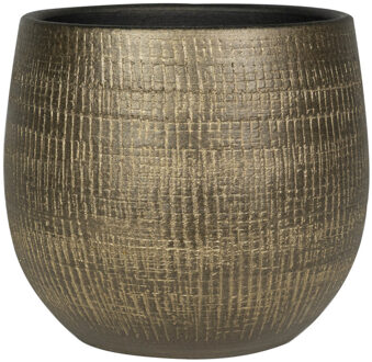 Ter Steege Plantenpot - modern design - goudkleurig - 20 x 22 cm - bloempot
