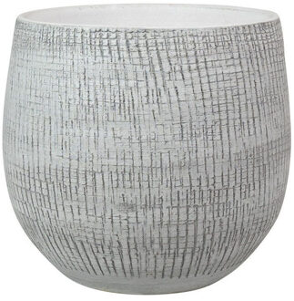 Ter Steege Plantenpot - Modern design - wit/zwart D22 cm x H20 cm - bloempot