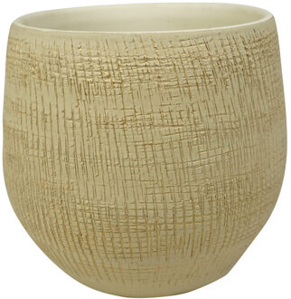 Ter Steege Plantenpot - moderne look - beige - 18 x 16 cm - bloempot
