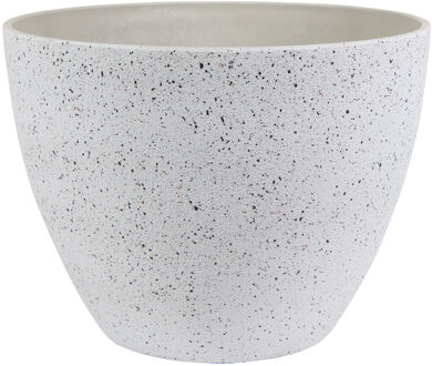 Ter Steege Plantenpot - wit - kunststof en steenpoeder - 22 x 17 cm - Binnen en buiten