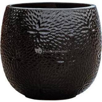Ter Steege Pot Marly Black ronde zwarte bloempot voor binnen en buiten 30x28 cm