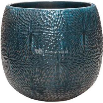Ter Steege Pot Marly Ocean Blue ronde blauwe bloempot voor binnen en buiten 41x38 cm blauw, donkerblauw