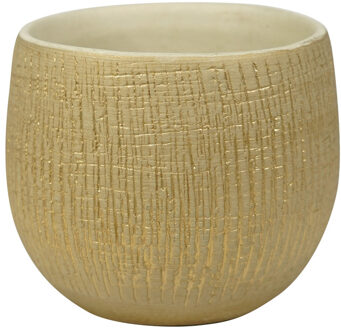 Ter Steege Pot Ryan Shiny Sand 15 cm ronde bloempot voor binnen Goud