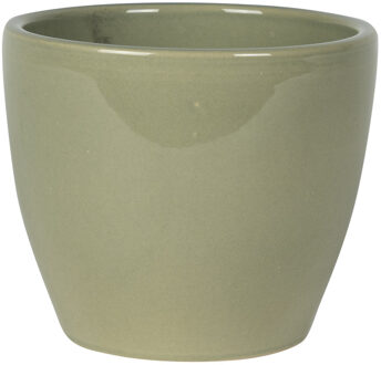 Ter Steege Steege Bloempot - groen - Scandinavische look - glanzend - keramiek - 13 x 11 cm