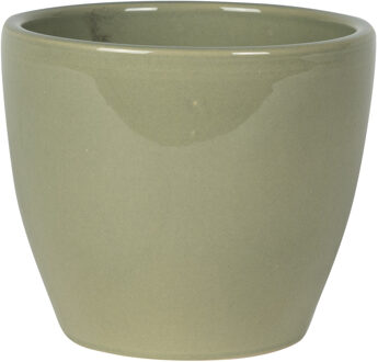 Ter Steege Steege Bloempot - groen - Scandinavische look - glanzend - keramiek - 15 x 12 cm