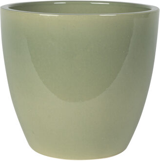 Ter Steege Steege Bloempot - groen - Scandinavische look - glanzend - keramiek - 24 x 22 cm