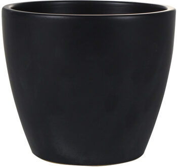 Ter Steege Steege Bloempot - zwart - Scandinavische look - keramiek - 18 x 16 cm - Plantenpotten