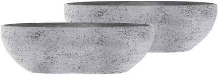 Ter Steege Steege Plantenbak - 2x - beton grijs - kunststof - 55 x 16 cm - Buiten gebruik