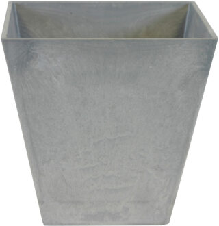 Ter Steege Steege Plantenbak - vierkant - gerecycled kunststof - grijs - 25 cm