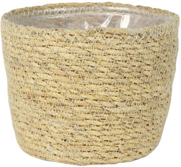 Ter Steege Steege Plantenmand - zeegras - rotan - beige - 15 x 12 cm - Plantenpotten