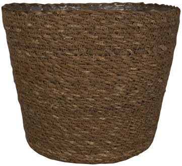 Ter Steege Steege Plantenmand - zeegras - rotan - bruin - 18 x 16 cm - Plantenpotten