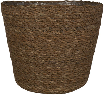 Ter Steege Steege Plantenmand - zeegras - rotan - bruin - 22 x 19 cm - Plantenpotten