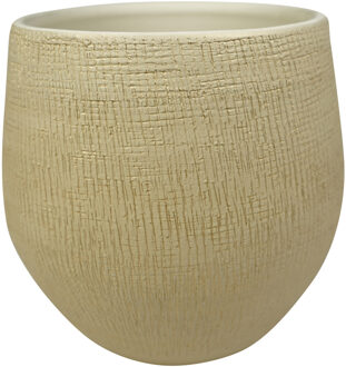 Ter Steege Steege Plantenpot - keramiek - beige - 36 x 32 cm - Plantenpotten