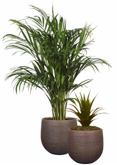 Ter Steege TS Collection plantenpot - 2x - Lydia - glimmend paars - 20 x 22 cm - keramiek?