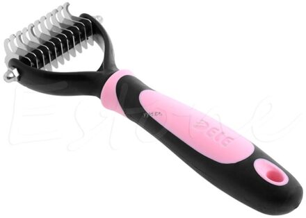 Tera Huisdier Bont Knot Cutter Verwijder Rake Grooming Vergieten Borstel Kam Rake Hond Kat Roze