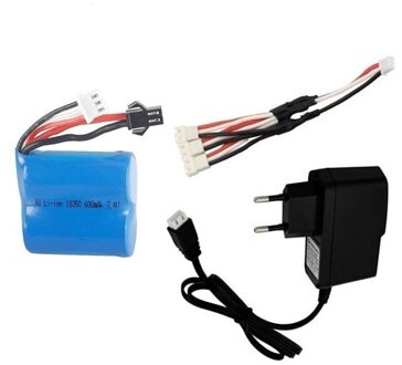 Teranty 7.4v 600mAh 18350 batterij Lader Sets voor H100 H102 7.4v Li-Ion Batterij voor JJRC S1 S2 s3 S4 S5 Hoge Snelheid RC boot Bordeauxrood