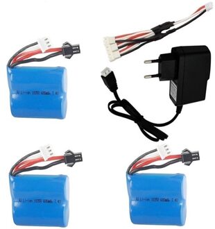 Teranty 7.4v 600mAh 18350 batterij Lader Sets voor H100 H102 7.4v Li-Ion Batterij voor JJRC S1 S2 s3 S4 S5 Hoge Snelheid RC boot licht grijs
