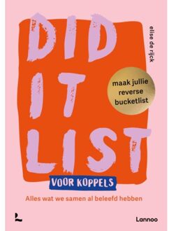 Terra - Lannoo, Uitgeverij Did It List Voor Koppels: Maak Jullie Reverse Bucketlist - Bucketlist - Elise De Rijck