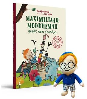 Terra Maximiliaan Modderman geeft een feestje (met voorleespopje). Prentenboek van het Jaar 2023