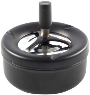 Terras asbak - mat zwart - RVS - D12 x H7 cm - drukasbak