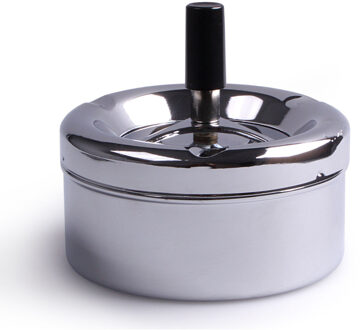 Terras asbak - zilver - RVS - D12 x H7 cm - drukasbak