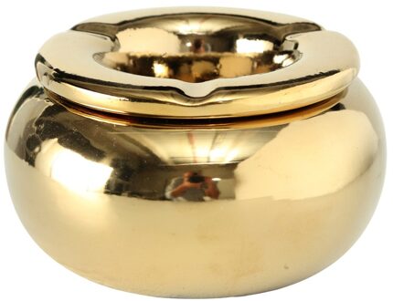 Terras asbakken/storm asbakken - metallic goud - keramiek - dia 14 cm Goudkleurig