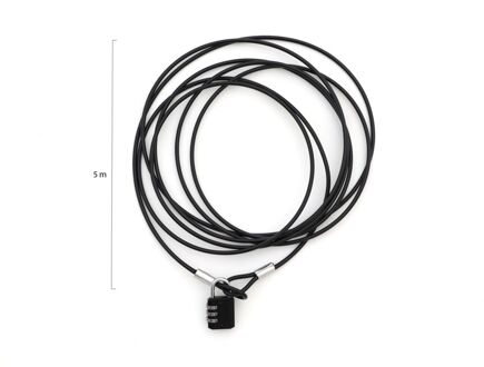 Terras Kabel 5mmx5m incl. cijferslot - Laagste prijsgarantie! Zwart