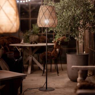 terraslamp Agnar Lollo, grijs, rotan look, 154cm zwart, bruin