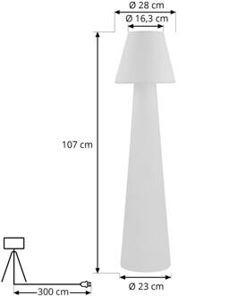 terraslamp Gauri, 110 cm, kunststof, IP65 wit