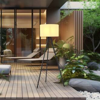 terraslamp Jaimy, 130 cm, statief, aluminium wit, zwart