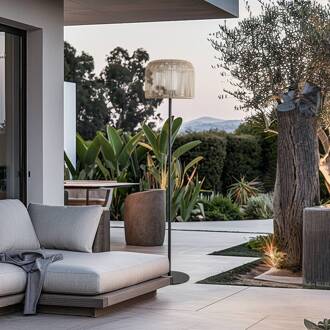 terraslamp Solvindor, kaki, kunststof IP44 kaki, zwart